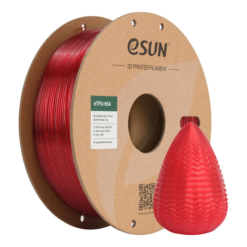 eSUN Flexibles TPU Filament 1.75mm, 3D Drucker Filament TPU-95A, Massgenauigkeit +/- 0.05mm, 1kg Spu