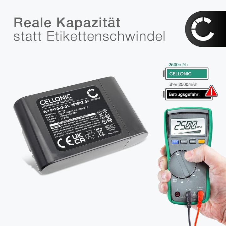 CELLONIC 1x Akku kompatibel mit Dyson DC31 Animal, DC34, DC35 | 1x, (2500mAh-22.8V-Lithium-Ionen), S