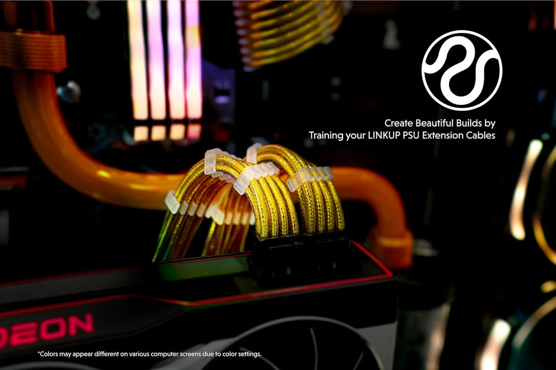 LINKUP - 30cm PSU Kabelverlängerung Ummantelt GPU Nach Mass PC Stromversorgung mit Kamm-Kit - Kompat