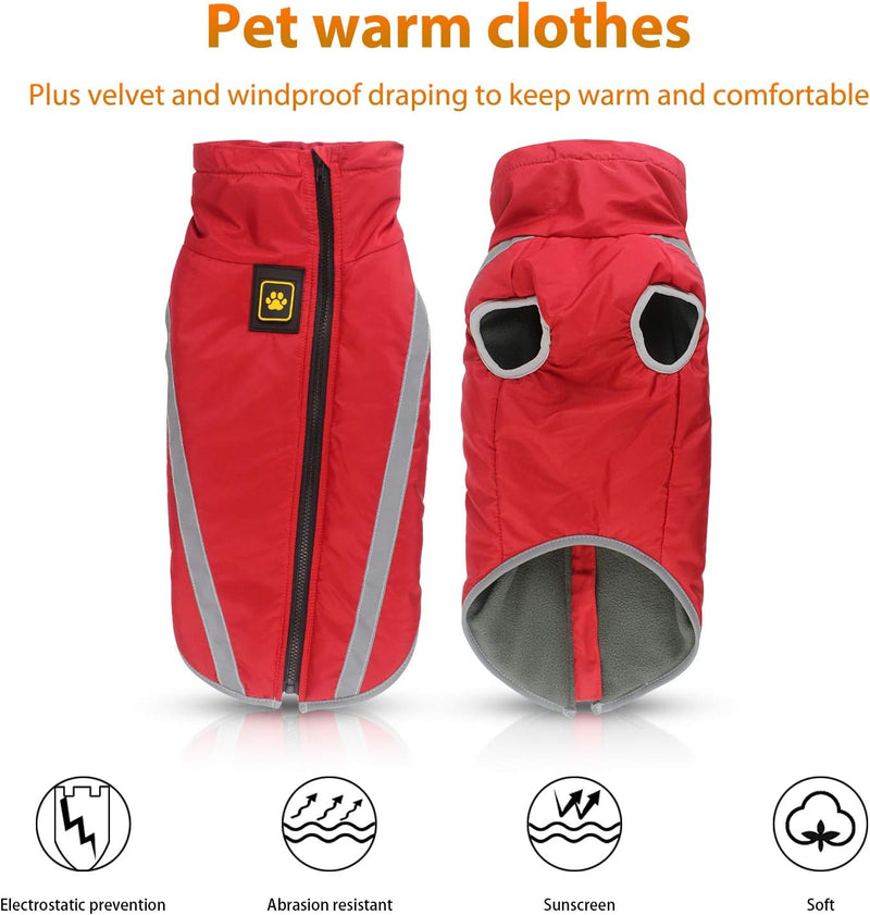 PETCUTE Hundemantel wasserdicht hundejacke für mittelgrosse Hunde Warme hundemantel Fleece Grosse Hu