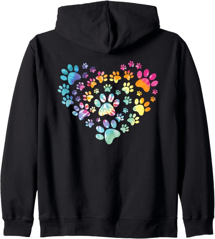 Backprint Hunde Pfote Hund Haustier Pfotenabdruck Kapuzenjacke