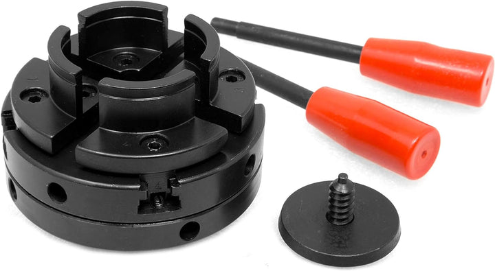 WEN LA4444 4 Zoll 4 Backen selbstzentrierendes Bohrfutter-Set mit 1 Zoll x 8TPI Gewinde Drehbankfutt