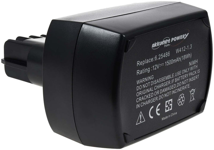 Akku für Metabo Bohrschrauber BSZ12 Impuls 1500mAh, 12V, NiMH