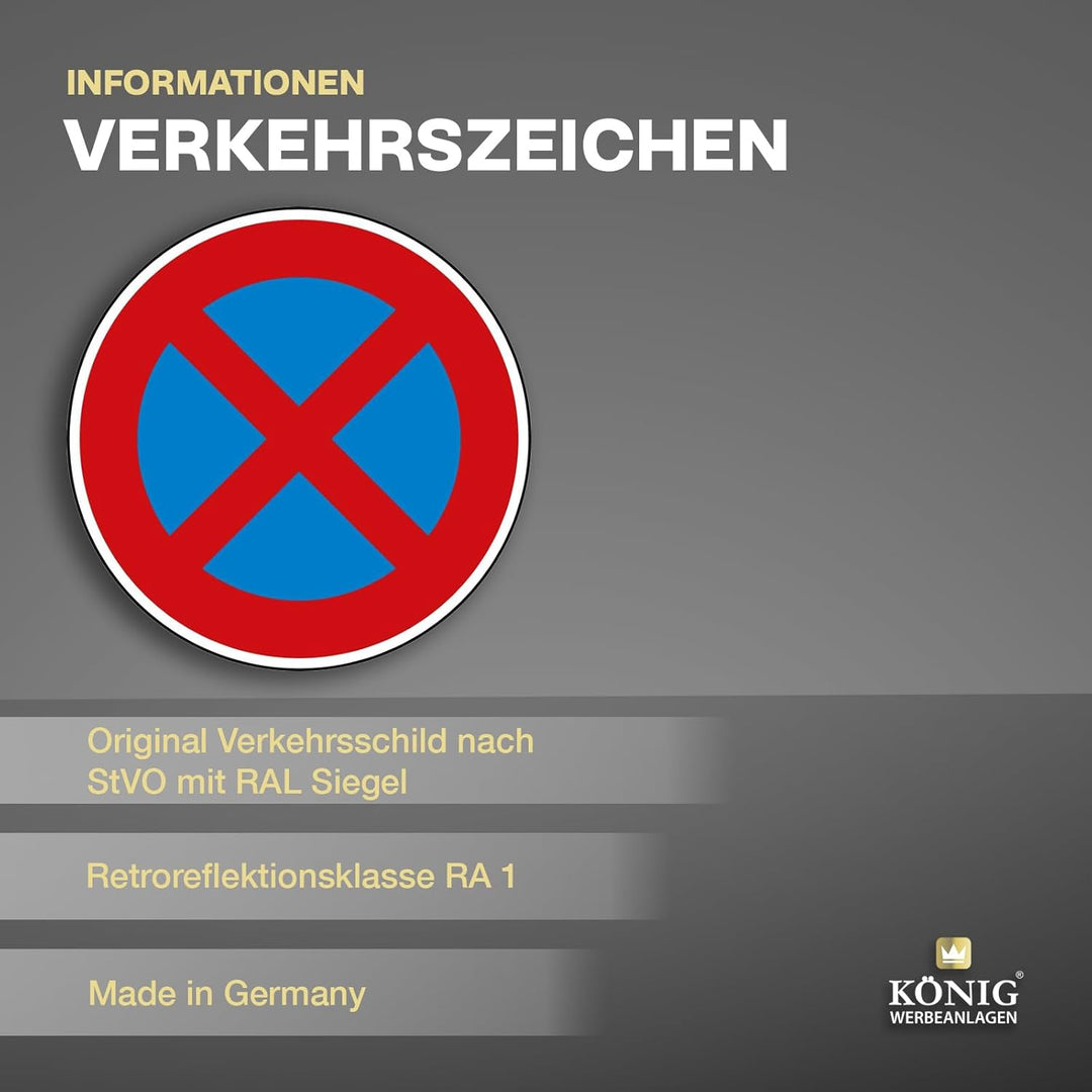 Verkehrszeichen Absolutes Halteverbot Nr. 283 | Ø 600mm, Alu 2mm, RA1 | Original Verkehrsschild nach