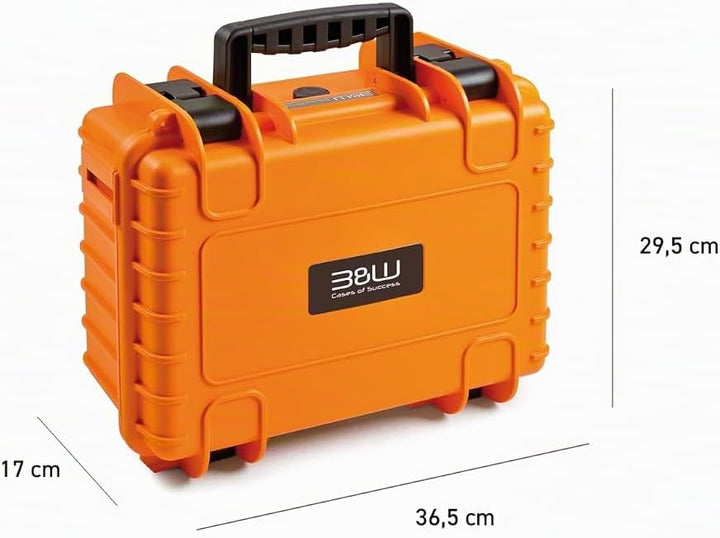B&amp;W International Mehrzweckkoffer Outdoor Typ 3000 (PP.117) Orange - mit variabler Facheinteilung -