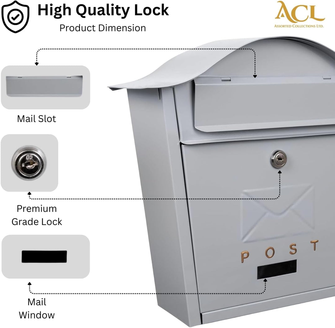 Assorted Collections Wandbriefkasten, ideal zum Sichern von Briefen und Paketen – wasserdicht und la