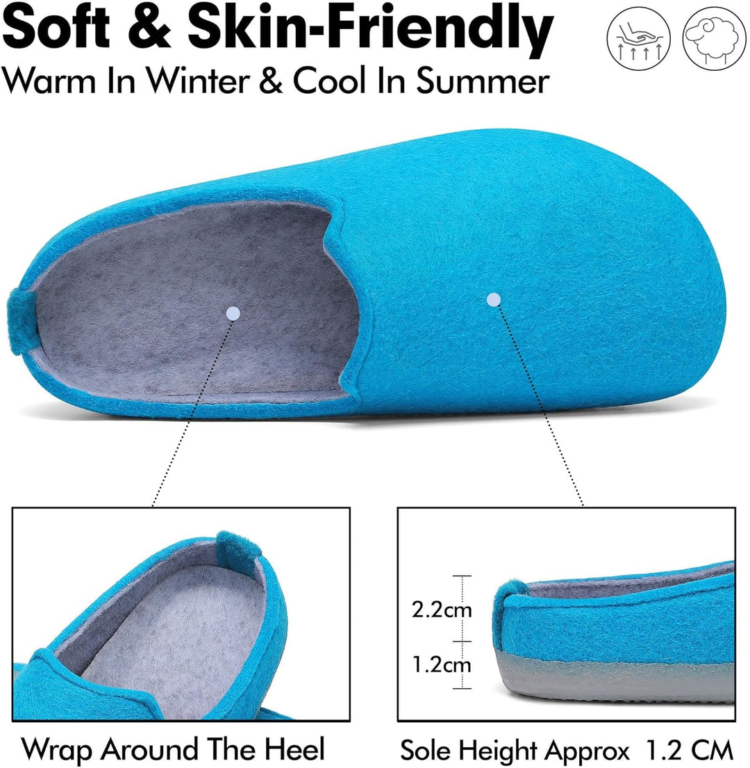 Mishansha Filz Hausschuhe Winter Bequem Filzpantoffeln für Damen Herren Gr.36-47 36 EU Marineblau, 3