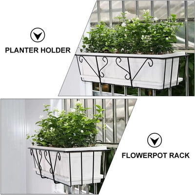 YARNOW 2 Stücke Balkongeländer Blumentopf Halterung Balkon Geländer Topf Regal Metall Blumentopfhalt