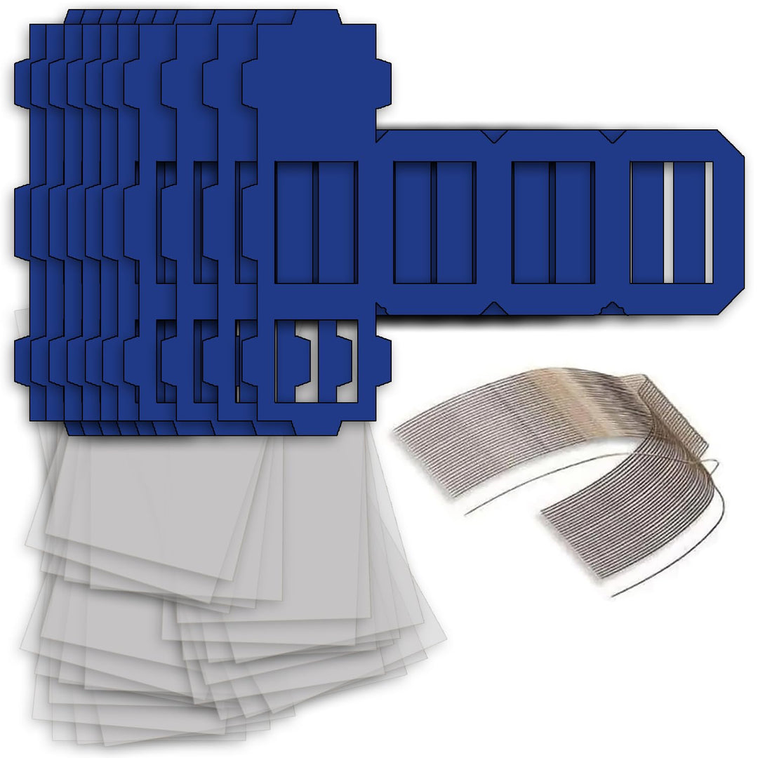 CREATIV DISCOUNT Laternen Bastelset für Eckige Laternen Blau, 10 Blaue Rohlinge, 10 Laternenbügel, 2