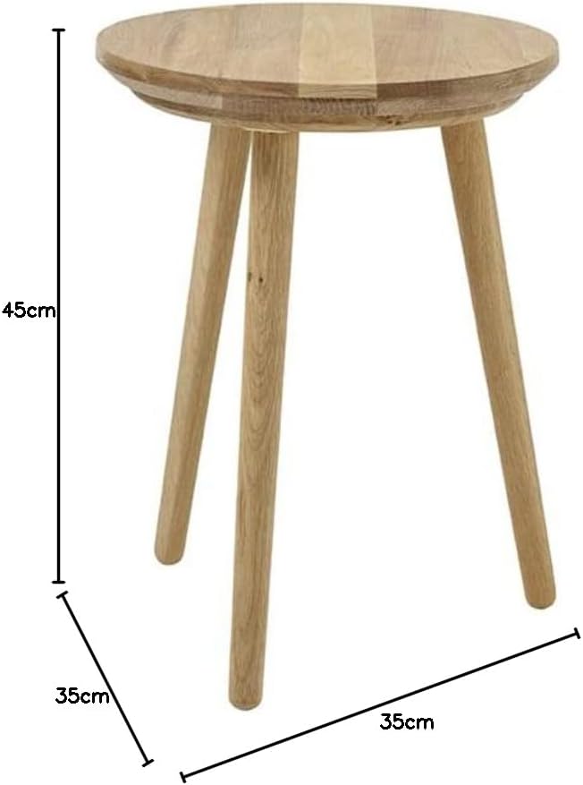 Robas Lund Garderobenhocker Eiche Massivholz, belastbar 50 kg, BxHxT 35x45x35 cm