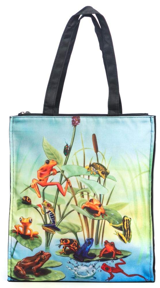 LUCKYWEATHER Shopper Einkaufstasche Twin Double Bag Damen Motiv Frog Family I Shopping Bag wasserabw