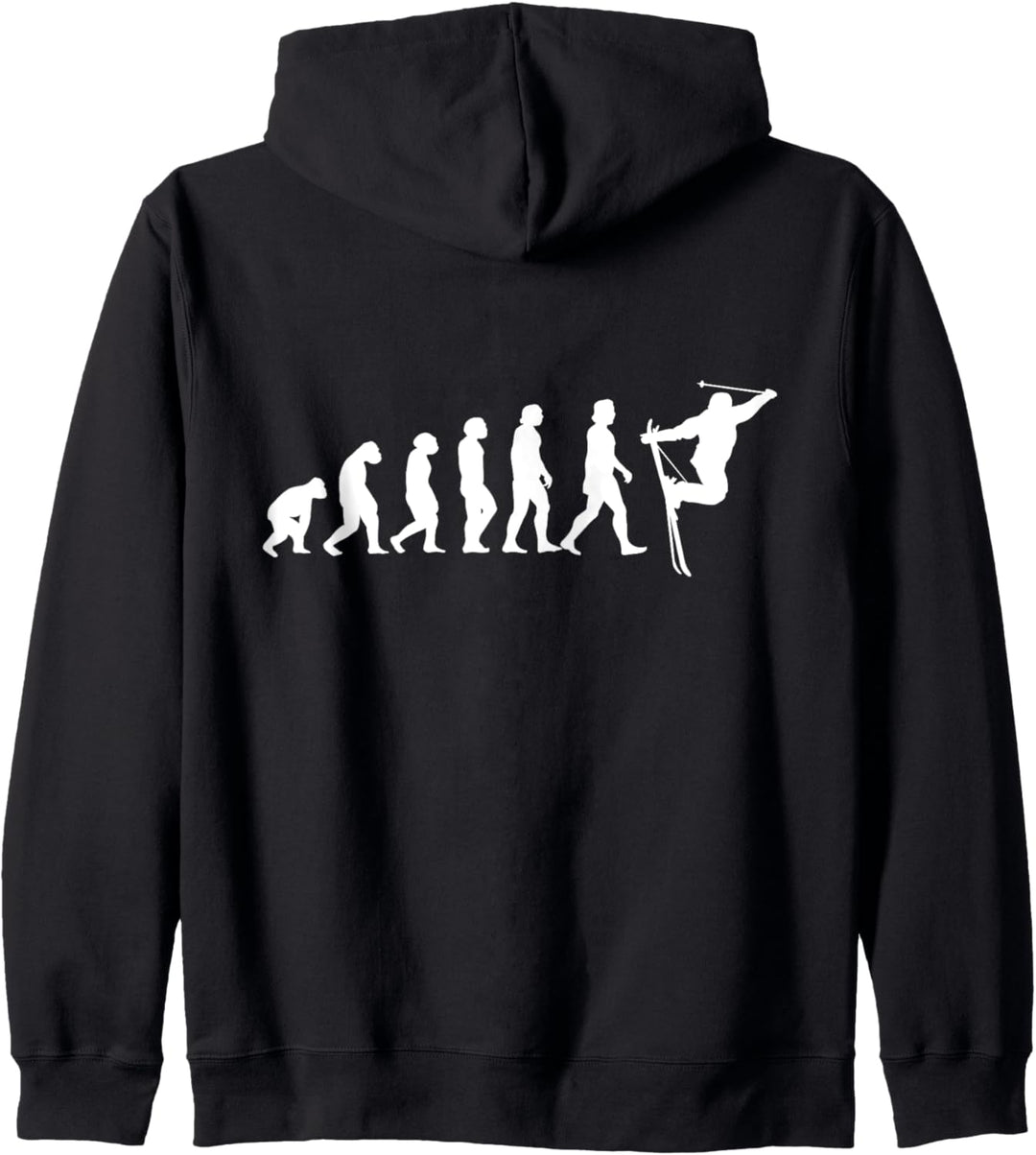 Ski Evolution Skifahren Wintersport Piste Lustiges Skifahrer Kapuzenjacke