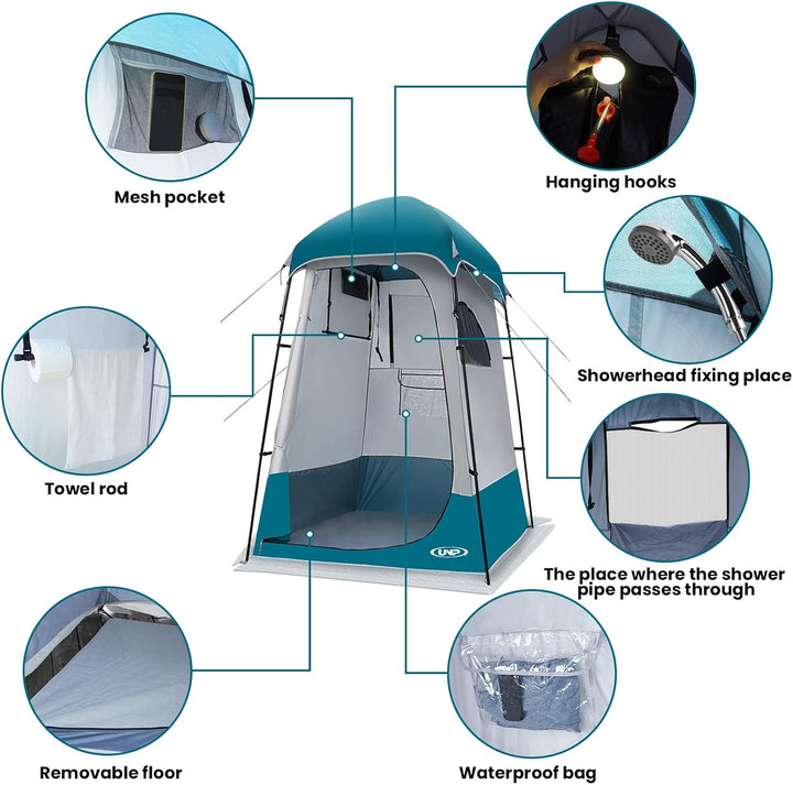 UNP Camping Duschzelt, Outdoor-Camping, Sichtschutz, Umkleidezimmer, tragbares WC-Zelt für Wandern,