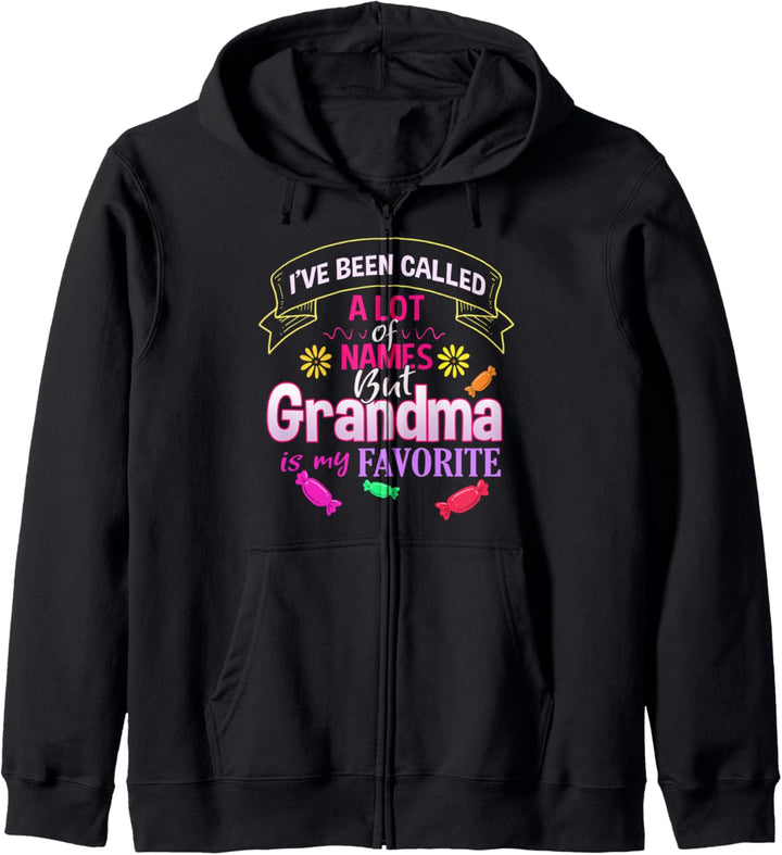 Lustiges Liebling Name Grandma Bonbon Oma Grossmutter Omi Kapuzenjacke