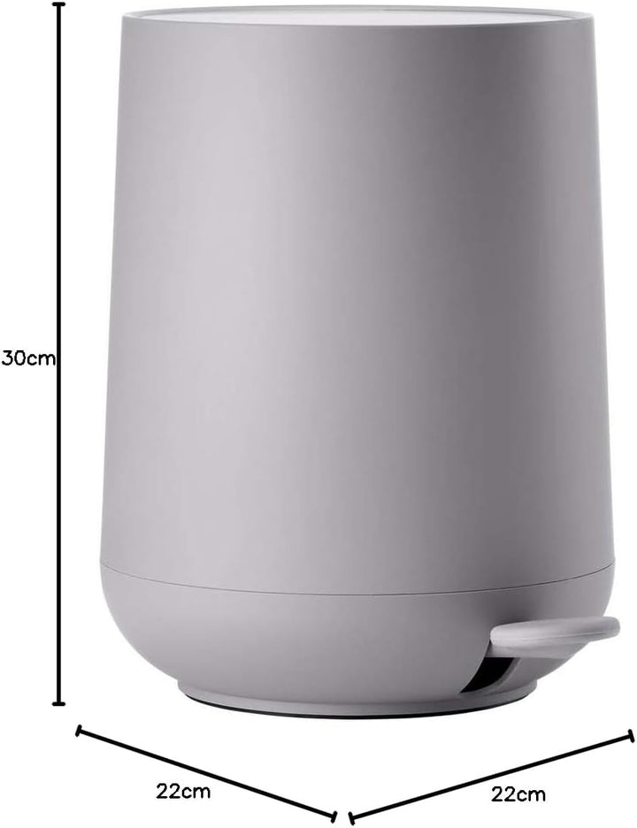 Zone - Mülleimer - Bad-Mülleimer - Pedaleimer - dunkelgrau - 5 Liter
