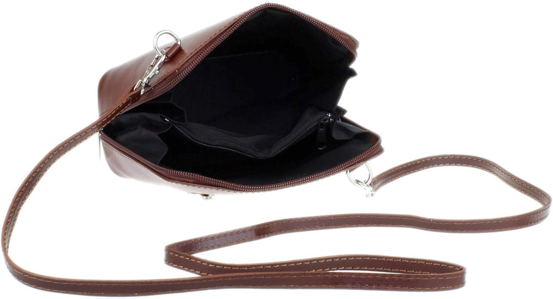 Girly Handbags Steife Umhängetasche aus Leder mit Schlangenhautmuster W 17, H 17, D 8 cm (W 6, H 6,