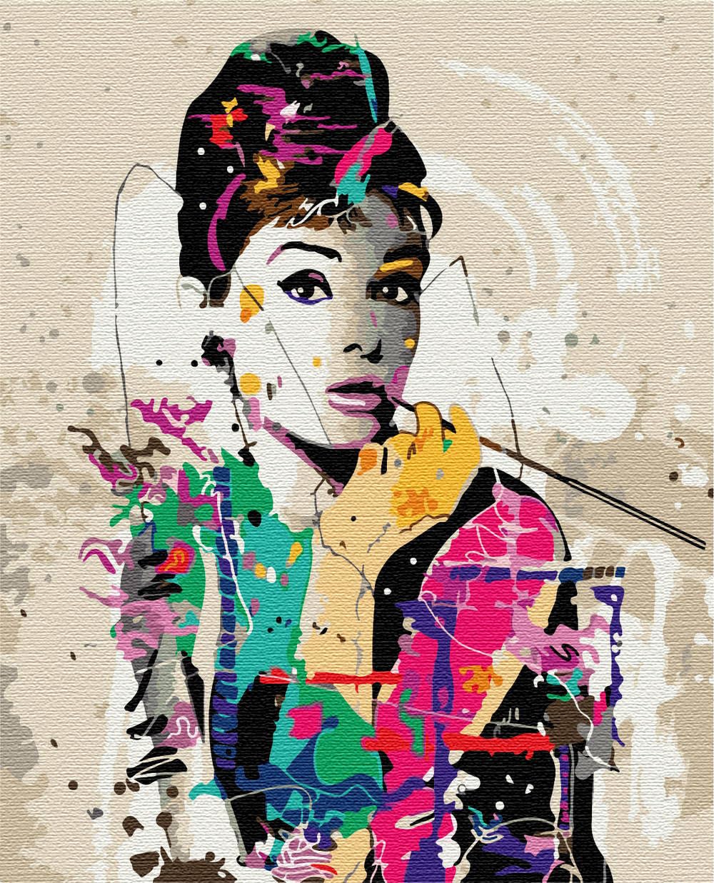 Artnapi Malen nach Zahlen Erwachsene mit Rahmen | DIY Handgemalt | Audrey Hepburn | Kit für Anfänger