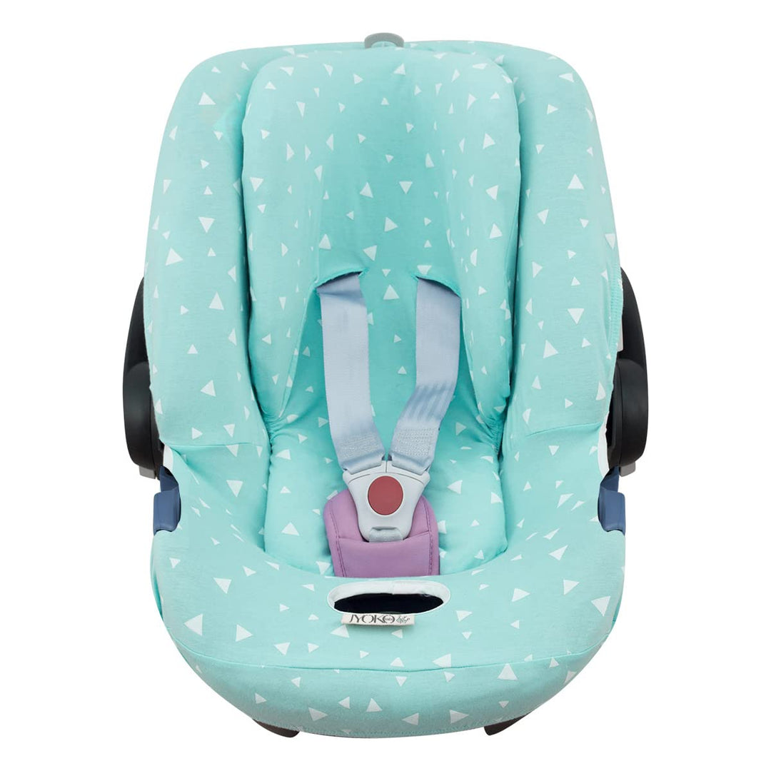 JYOKO KIDS Autositzbezug Baumwolle kompatibel mit Cybex Aton Cloud-Q-M-2-4-5 (ATON 4, Mint Sparkles)
