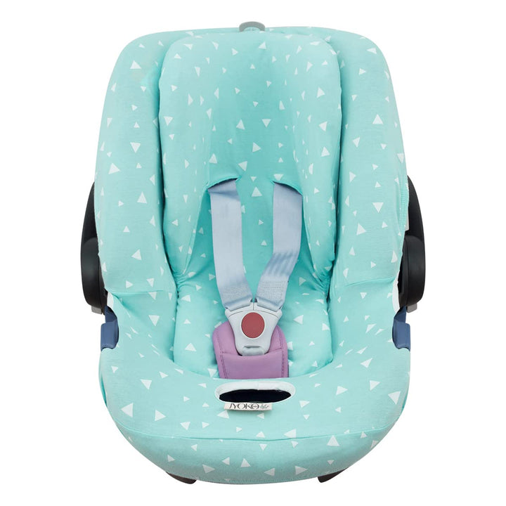 JYOKO KIDS Autositzbezug Baumwolle kompatibel mit Cybex Aton Cloud-Q-M-2-4-5 (ATON 4, Mint Sparkles)