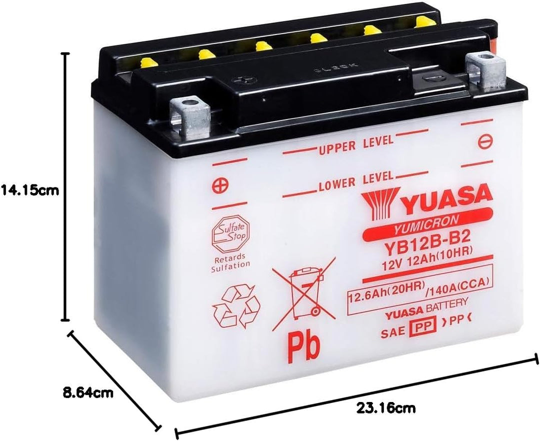 YUASA BATTERIE YB12B-B2 offen ohne Saeure