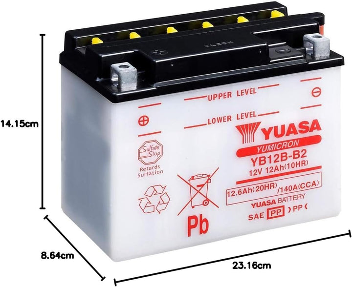 YUASA BATTERIE YB12B-B2 offen ohne Saeure