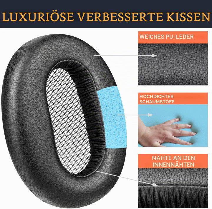 SOULWIT Professionelle Ohrpolster Ersatz für Sony MDR-1AM2 (MDR1AM2 MDR-1AM2/B) Kopfhörer, Ohrpolste