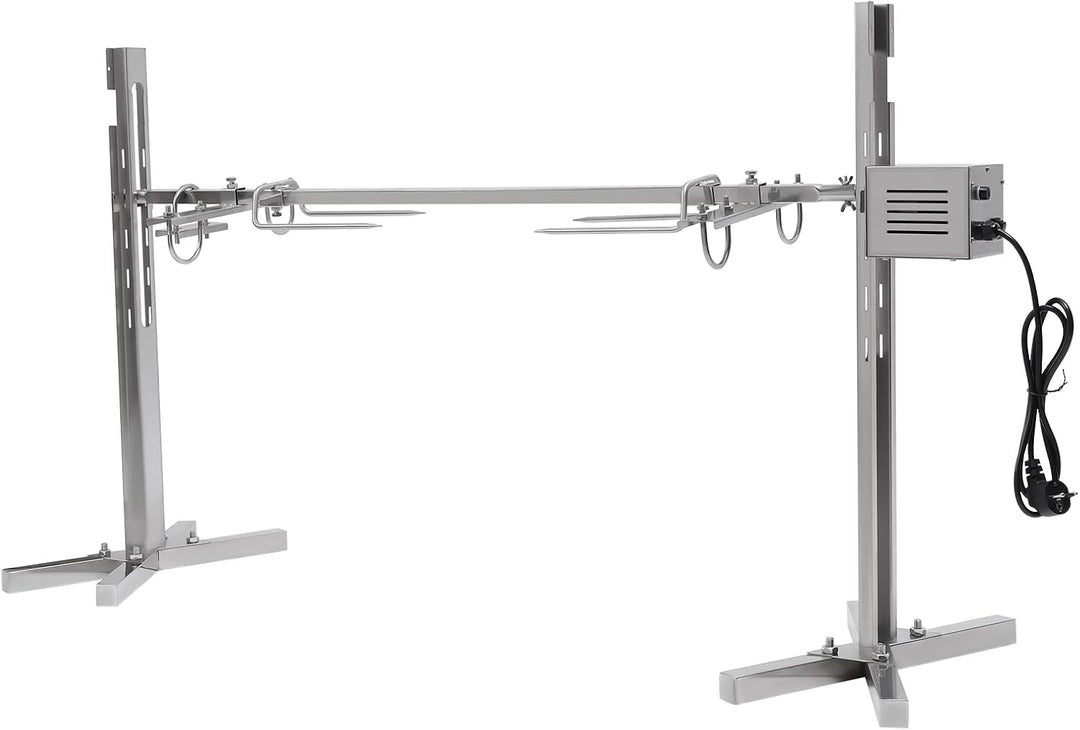 BBQ Grillspiess Set mit Motor 20W, Edelstahl Elektrischer Spanferkelgrill Drehspiess Rotisserie für