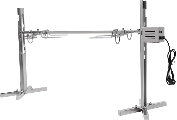 BBQ Grillspiess Set mit Motor 20W, Edelstahl Elektrischer Spanferkelgrill Drehspiess Rotisserie für