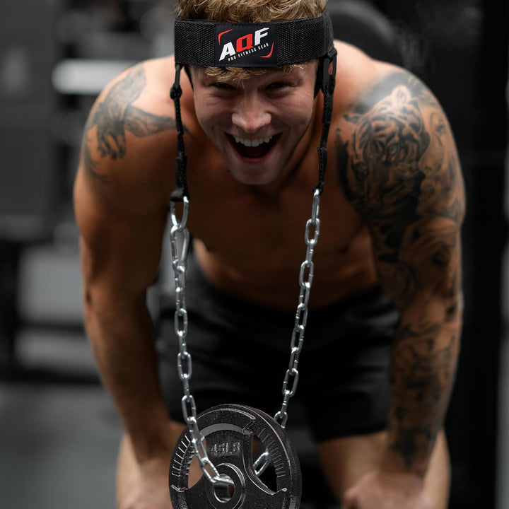 AQF Verstellbares Kopfgeschirr Tauchen Hals Builder Gürtel Gewichtheben Kette Neopren gepolstert Sch