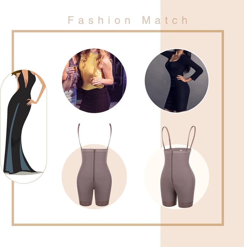 FeelinGirl Miederhose Stark Formend Hohe Taille Shaping Hose Bauchweg für Damen Fajas mit Abnehmbare