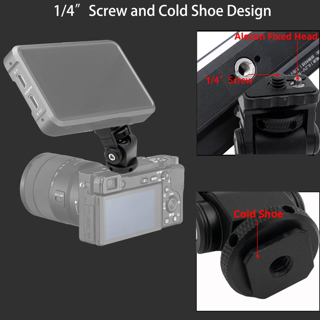 R015 Einstellbarer Kugelkopf Kamerawinkel Kaltschuh Monitor Halter mit 1/4 Zoll Schraube Anwendbare