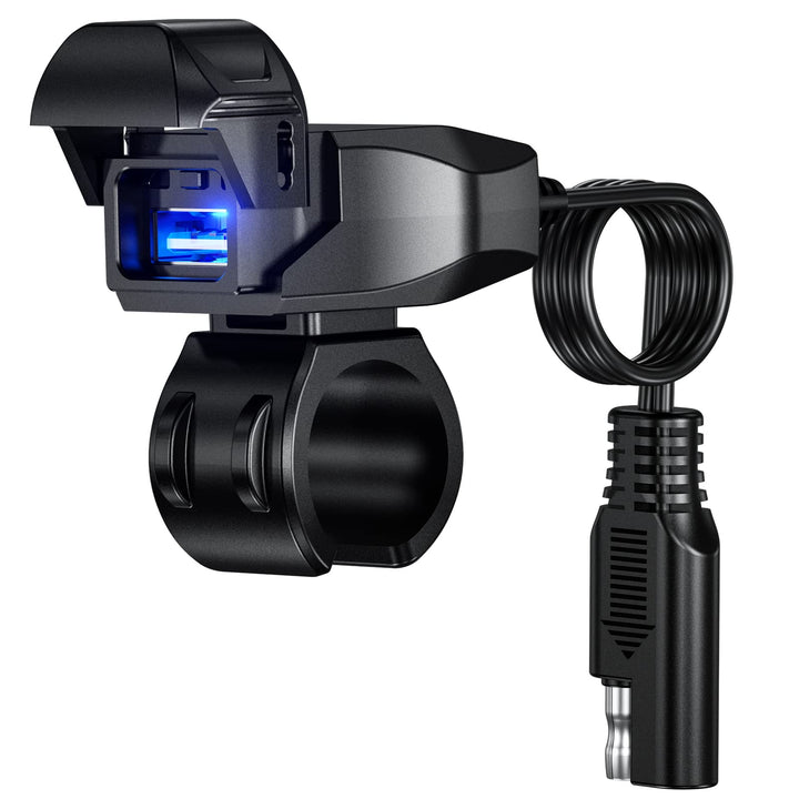 Kewig Motorrad-USB-Ladegerät SAE-auf-USB-Adapter Wasserdichtes Motorrad-Ladegerät, DC 9V-24V Motorra