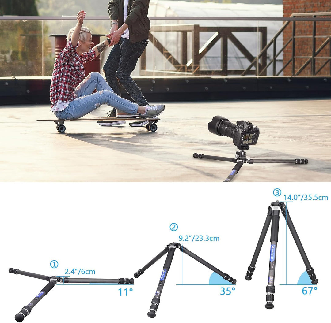 ARTCISE Kohlefaser-Stativ, 82,5 cm CT30C, kompaktes, tragbares Kohlefaser-Kamerastativ für DSLR, Vid