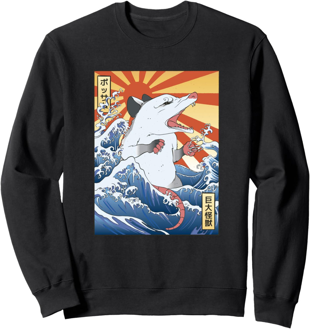 Opossum Wave Japanischer Ozean Sweatshirt