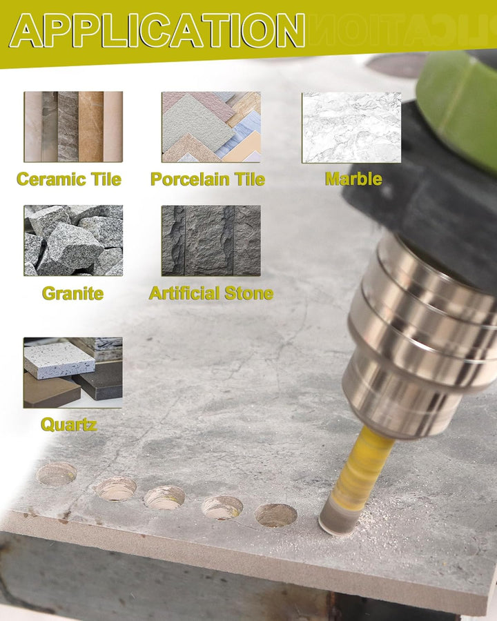 Trocken Diamant Bohrkrone 5 Stücke 10mm Fliesenbohrer mit Schnellwechsel Sechskant Schaft für Marmor