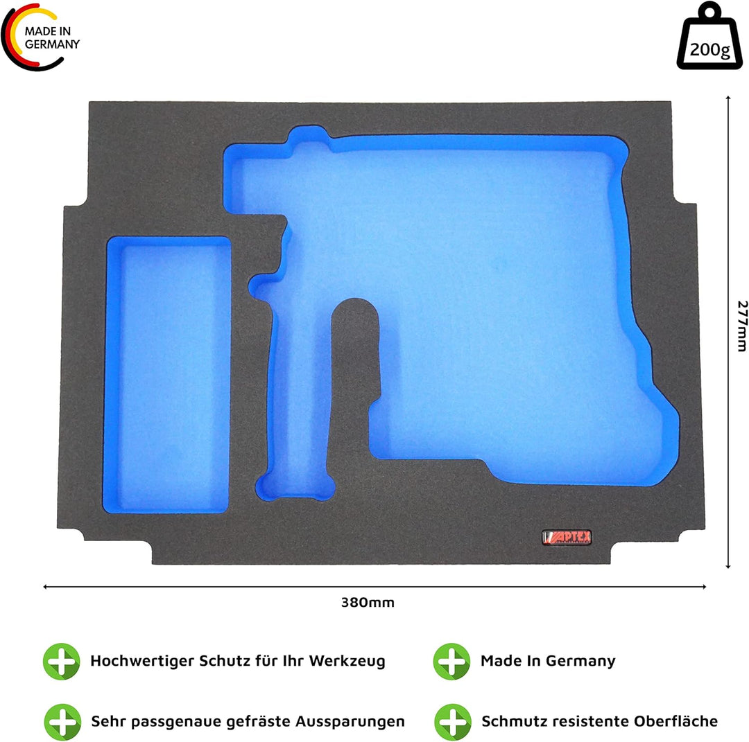 Aptex Schaumeinlage passend für Makita Akku-Bohrhammer DHR 171 für MakPac Gr. 2-3