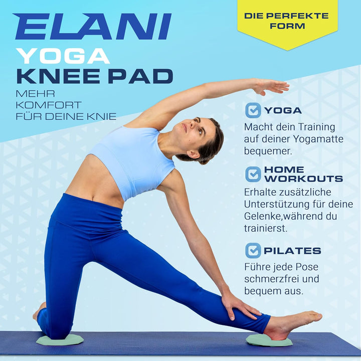 ELANI - Yoga Kniekissen (2er Pack) - Extra dick & bequem mit Anti Rutsch Oberfläche - perfekt für un