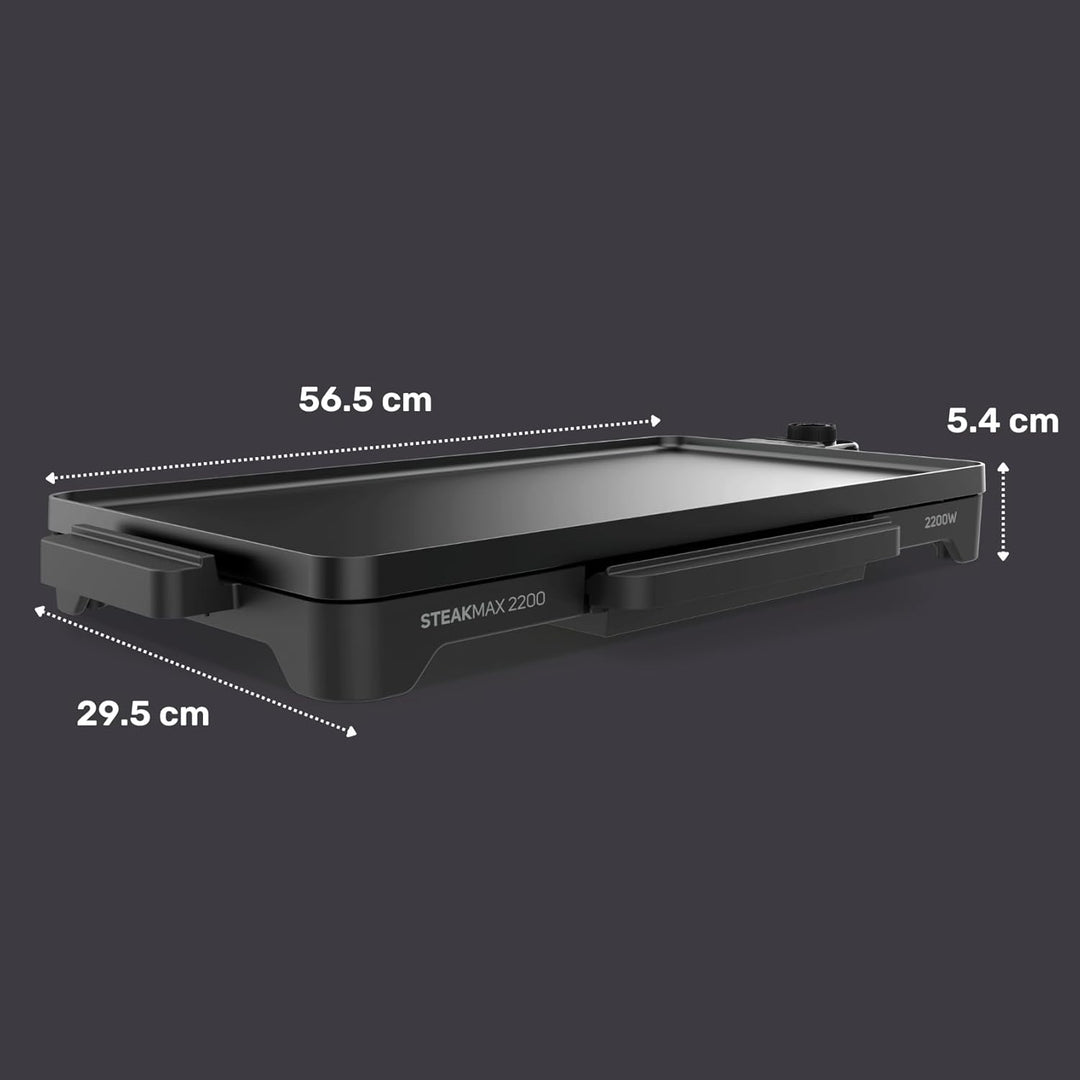 Taurus - Elektrische Grillplatte Steakmax 2200 | 2200W | Antihaftbeschichtung ohne PFOA | Grosse Flä