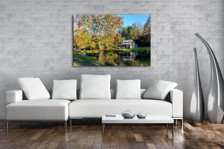 deyoli amerikanisches Blockhaus in West Virginia Format: 80x60 als Leinwandbild, Motiv fertig gerahm