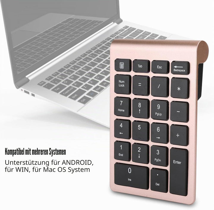 Ziffernblock, 22 Tasten 2,4G Numeric Keypad Ergonomisches Keyboard Ultra Dünn Kabellos ExternerNumme