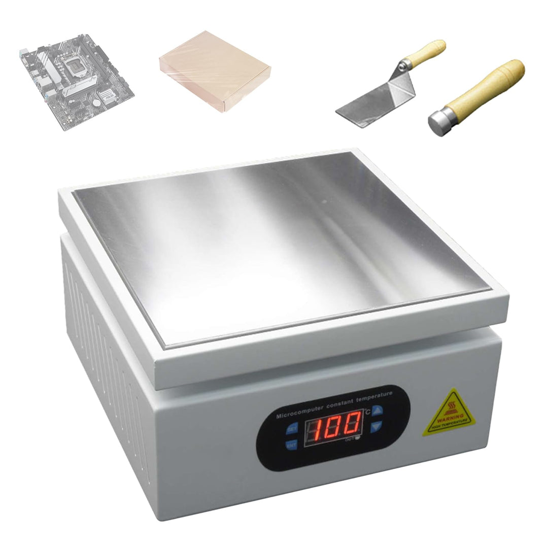 800W Lötstation Heizplatte 200x200mm, Digitale LCD Vorheizstation 0–400℃ einstellbar, Elektrische He