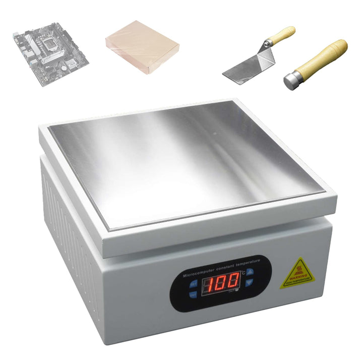 800W Lötstation Heizplatte 200x200mm, Digitale LCD Vorheizstation 0–400℃ einstellbar, Elektrische He