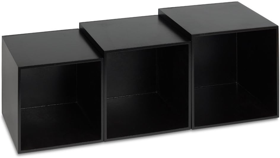 CD-Boxen schwarz, Cubix CD-Aufbewahrungs-Boxen aus Holz, Set mit 3 CD-Boxen. Zur Aufbewahrung von bi
