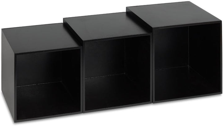 CD-Boxen schwarz, Cubix CD-Aufbewahrungs-Boxen aus Holz, Set mit 3 CD-Boxen. Zur Aufbewahrung von bi