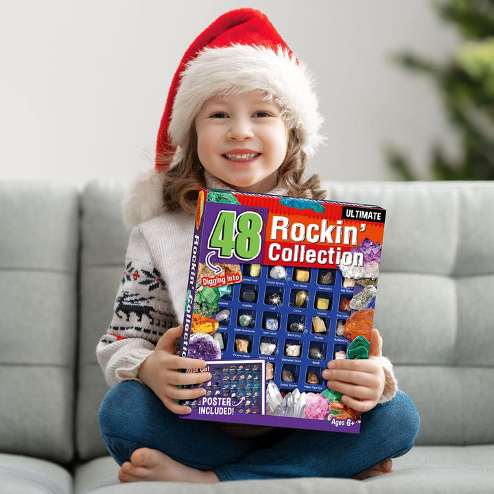 Byncceh Mineralien Set 48 Stück – Mineralien und Kristallprobenbox für Kinder, Edelsteine für Kinder