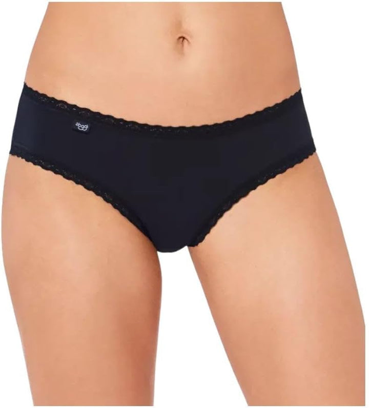 sloggi Damen 24/7 Cotton Lace Hipster C3P Briefs 36 Schwarz, 36 Schwarz