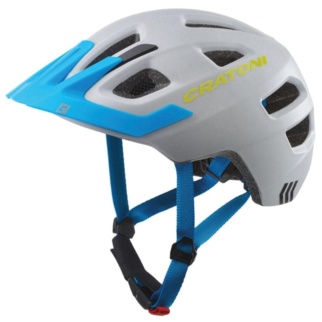 Cratoni Kinderhelm Maxster Pro Fahrradhelm Kinderhelm Jugendhelm mit Rücklicht Grau/Blau Matt S, Gra