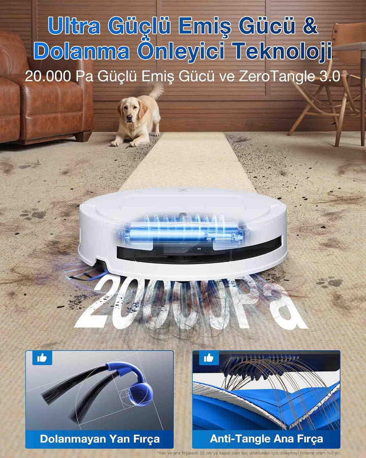 ECOVACS DEEBOT T80 OMNI Saugroboter mit Wischfunktion, 18.000 Pa, OZMO ROLLER Wischwalze mit kontinu