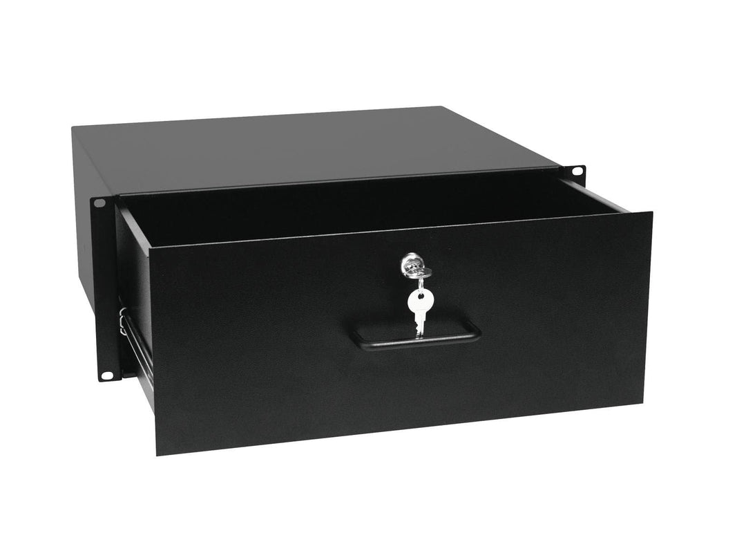 OMNITRONIC Rackschublade mit Schloss 4HE | Abschliessbare Schublade für 19" Racks