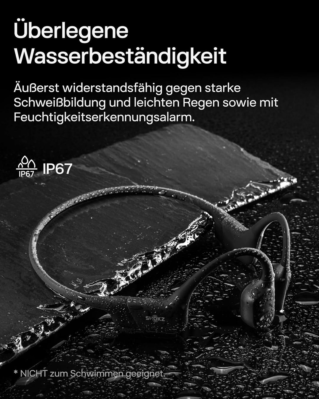 SHOKZ OpenRun Knochenschall Kopfhörer, Open-Ear Sport Bluetooth Kopfhörer mit Noise-Cancelling Mikro